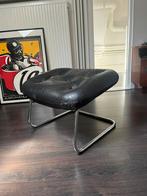 Vintage leren design ottoman buisframe, Gebruikt, Bauhaus, Minder dan 75 cm, Ophalen of Verzenden