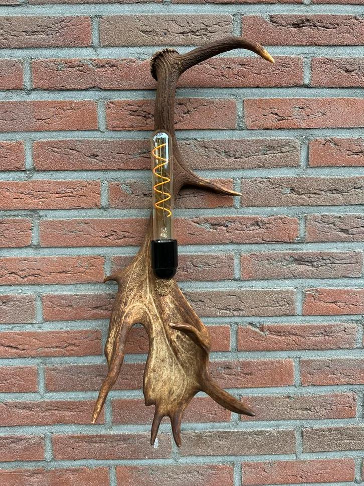 Geweien geweienlamp jacht Veluwe geweien edelhert wandlamp., Huis en Inrichting, Lampen | Wandlampen, Nieuw, Ophalen of Verzenden
