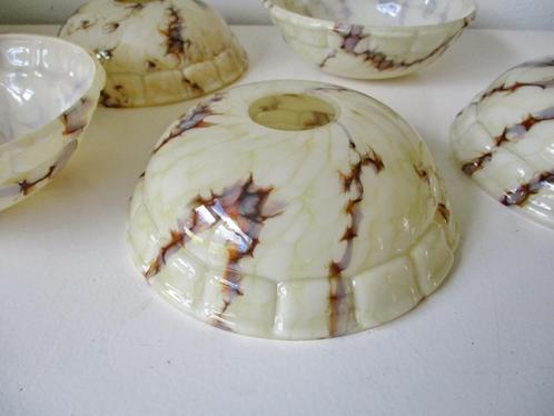 Hanglamp of staande lamp opaline glas set 5 kapjes, Antiek en Kunst, Antiek | Lampen, Ophalen of Verzenden