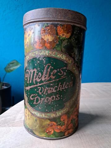 Antiek 'Van Melle's' Vruchten Drops blik beschikbaar voor biedingen