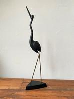 Vintage houten vogel met messing poten, Ophalen of Verzenden