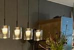 Dimbare halogeenlampen voor boven de eettafel, Huis en Inrichting, Lampen | Hanglampen, Ophalen, Zo goed als nieuw, 75 cm of meer