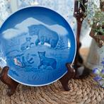 Deens blauw bordje 1985 blauw. Beren afbeelding vintage, Antiek en Kunst, Ophalen of Verzenden