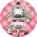 CD3008 icing frosting zebra safari 18cm eetbare taart plaat, Nieuw, Versiering, Ophalen of Verzenden, Taarten