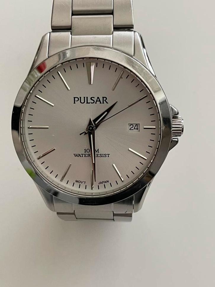 Pulsar 100M Polshorloge, Sieraden, Tassen en Uiterlijk, Horloges | Heren, Gebruikt, Polshorloge, Seiko, Staal, Staal, Ophalen of Verzenden