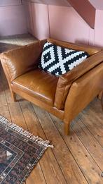Leren fauteuil cognac, Huis en Inrichting, Banken | Sofa's en Chaises Longues, Ophalen, Eenpersoons, 75 tot 100 cm, Zo goed als nieuw