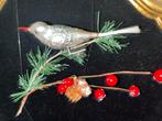 Oude kerstbal ornament; Glazen Vogel Kerstboomversiering, Ophalen of Verzenden
