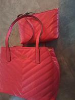 Guess tas glinsterend roze met kleine binnentas, Ophalen of Verzenden, Zo goed als nieuw, Roze, Handtas