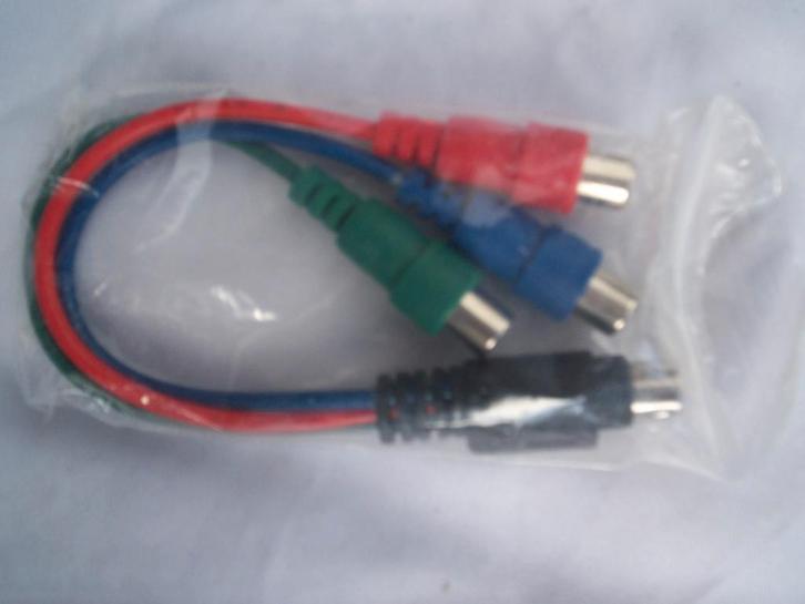 COMPUTERKABEL mini Din 7-pins <> 3x contra Tulp 3kleur Kabel, Computers en Software, Pc- en Netwerkkabels, Nieuw, Ophalen of Verzenden