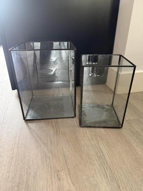 House Doctor lantaarns/pillar zwart antiek 2 stuks, Huis en Inrichting, Woonaccessoires | Kandelaars en Kaarsen, Nieuw, Kandelaar