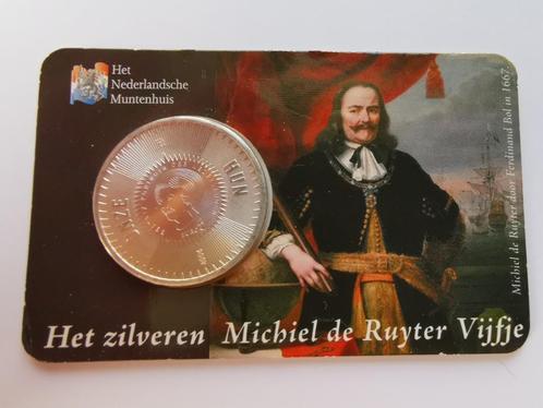 Coincard Michiel de Ruyter vijfje, Postzegels en Munten, Munten | Nederland, Setje, Euro's, Koningin Beatrix, Ophalen of Verzenden