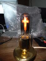 Vintage Kruislamp met Gouden Voet, Ophalen, Gebruikt, Vintage, Glas