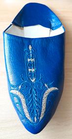 Nieuwe blauwe leren Marokkaanse slippers - Mt 36, Kleding | Dames, Schoenen, Slippers, Blauw, Nieuw, Ophalen of Verzenden