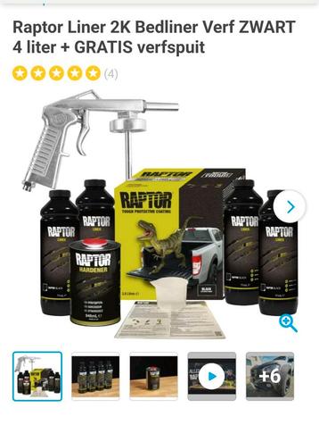 Nieuw Raptor Coating 4L + Verfspuit - Bescherm je voertuig! beschikbaar voor biedingen