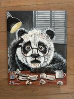 Panda met Bril - Acryl Schilderij, Antiek en Kunst, Kunst | Schilderijen | Modern, Ophalen of Verzenden
