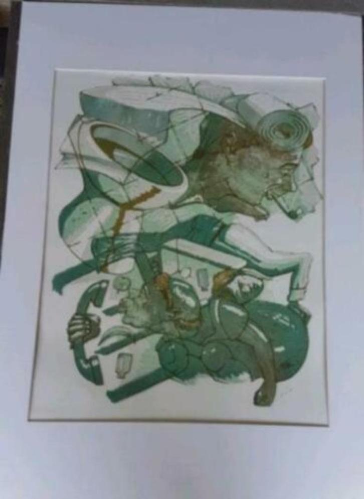 Uniek werk Mike Raaijmakers houtsnede 1991., Antiek en Kunst, Kunst | Etsen en Gravures, Ophalen