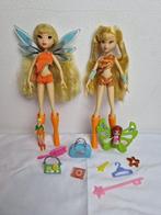 Lot of 2 Winx Club dolls Stella Rainbow 2004 Season 1 + accs, Verzamelen, Poppen, Ophalen of Verzenden, Gebruikt, Pop