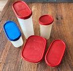 Tupperware: 5 voorraaddozen in goede staat, Ophalen, Zo goed als nieuw, Rood