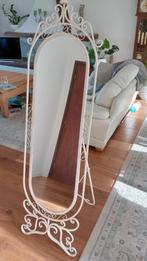 Te koop lichtmetalen witte spiegel, Huis en Inrichting, Woonaccessoires | Spiegels, Ophalen, Minder dan 50 cm, Zo goed als nieuw