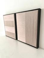 2 Japandi art geweven schilderijen met touw oud roze, Nude, Huis en Inrichting, Woonaccessoires | Wanddecoraties, Ophalen of Verzenden