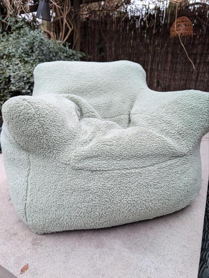 Petite Amélie Teddy Zitzak / Kinderfauteuil - Zacht Groen, Kinderen en Baby's, Kinderstoelen, Zo goed als nieuw, Overige typen