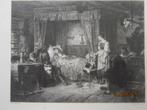 " Het Zieke Meisje "" Pr a/n Gravure Carl Hoff/Ad Neumann, Antiek en Kunst, Ophalen of Verzenden