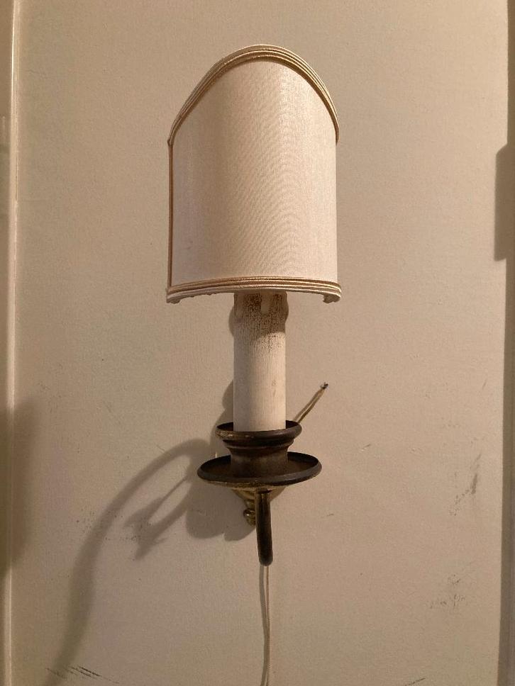 Wandlamp met kaarslampje/kandelaar, Antiek en Kunst, Antiek | Lampen, Ophalen of Verzenden