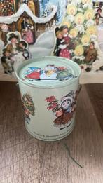 Vintage kerst spaarpot blikje jaren ‘80, Ophalen of Verzenden, Gebruikt