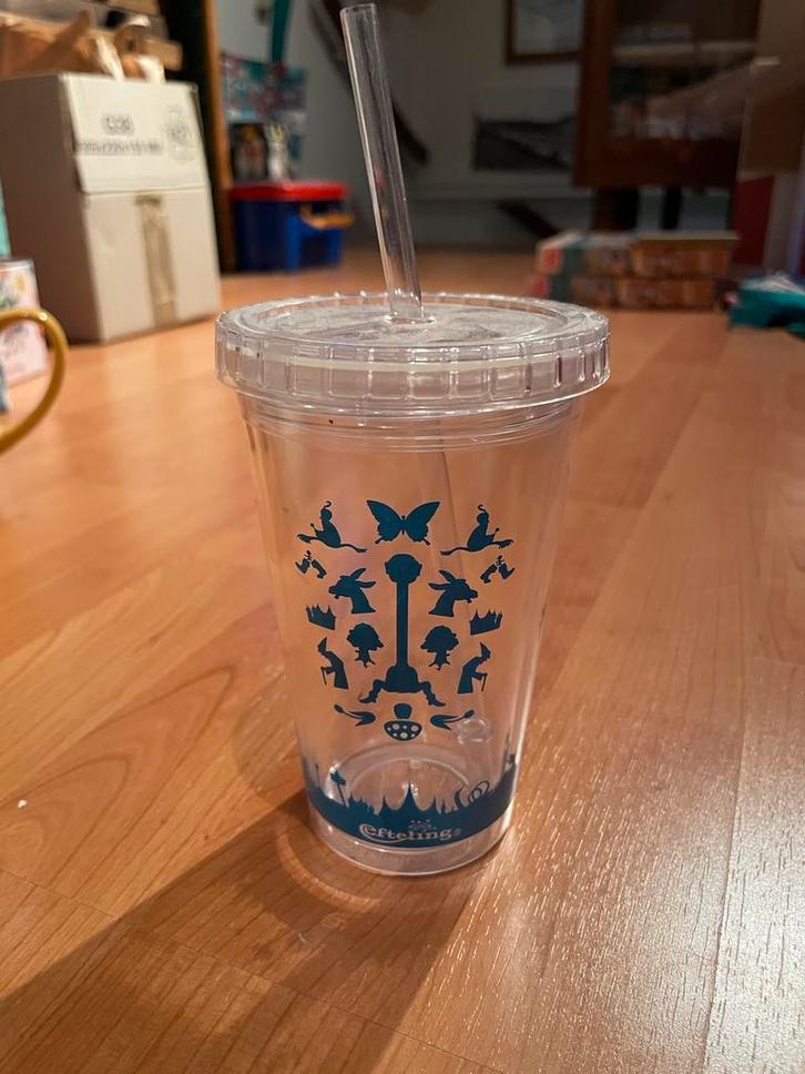 Efteling Beker met Rietje, Verzamelen, Efteling, Zo goed als nieuw, Ophalen of Verzenden