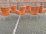 Unieke Vintage Bert Plantagie design Arc Stoelen Set van 6, Huis en Inrichting, Stoelen, Ophalen, Bruin, Zo goed als nieuw, Metaal