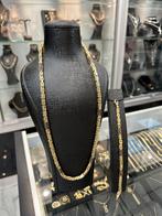 Prachtige 14k gouden koningsset met onyx, Sieraden, Tassen en Uiterlijk, Kettingen, Verstelbaar, Nieuw, Ophalen of Verzenden, Goud