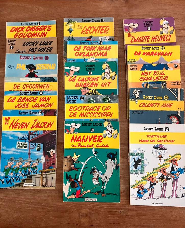 Lucky Luke , 16x Dupuis, Boeken, Stripboeken, Gelezen, Meerdere stripboeken, Ophalen of Verzenden