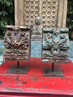 India oude console voet Indiase ornament houtsnijwerk 35 cm, Huis en Inrichting, Verburgt Vintage, Nieuw, Ophalen of Verzenden