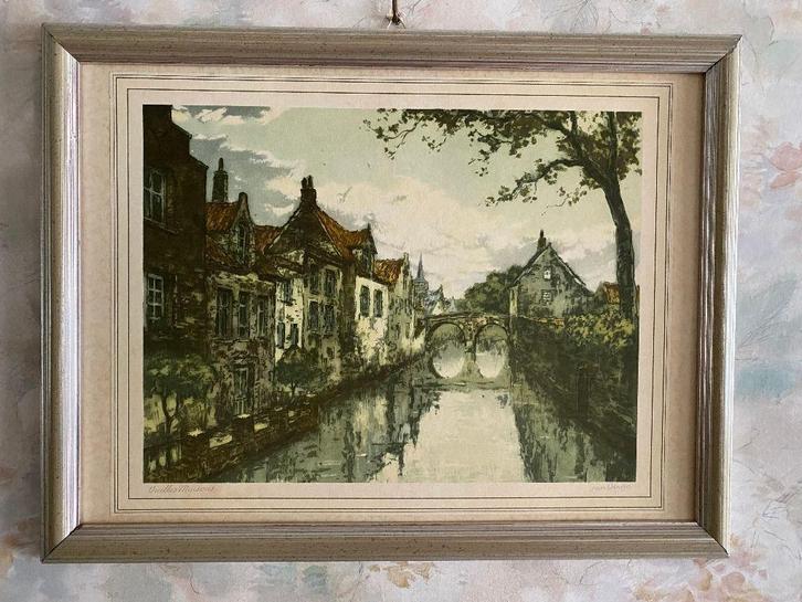 Litho  ,   Vieilles   Maisons, Antiek en Kunst, Kunst | Litho's en Zeefdrukken, Ophalen of Verzenden