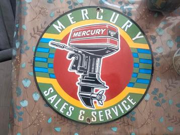 Emaille reclamebord mercury buitenboordmotor  beschikbaar voor biedingen