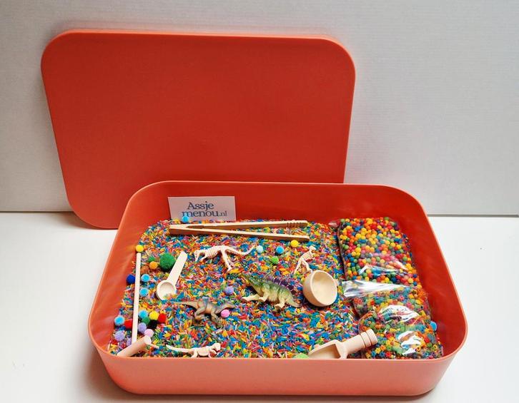 Speelbak compleet XL Dino - Sensorisch speelplezier, Kinderen en Baby's, Speelgoed | Educatief en Creatief, Ontdekken, Ophalen of Verzenden