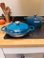 le creuset champagnard 26 cm 'Deap teal', Ophalen of Verzenden, Nieuw, Gietijzer, Koekenpan of Braadpan