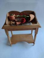gevulde houten oppottafel - poppenhuisminiatuur, Ophalen, Nieuw, Decoratie