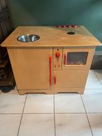 Set van 3! Houten: speelkeuken, kastje en klepbank!, Ophalen, Gebruikt, Hout, Speelkeuken