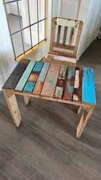 sloophouten tafeltje en stoeltje peuter, Kinderen en Baby's, Kinderkamer | Tafels en Stoelen, Ophalen, Zo goed als nieuw, Tafel(s) en Stoel(en)