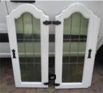 2 Oude Glas in Lood Deuren - 101x42cm, Antiek en Kunst, Ophalen