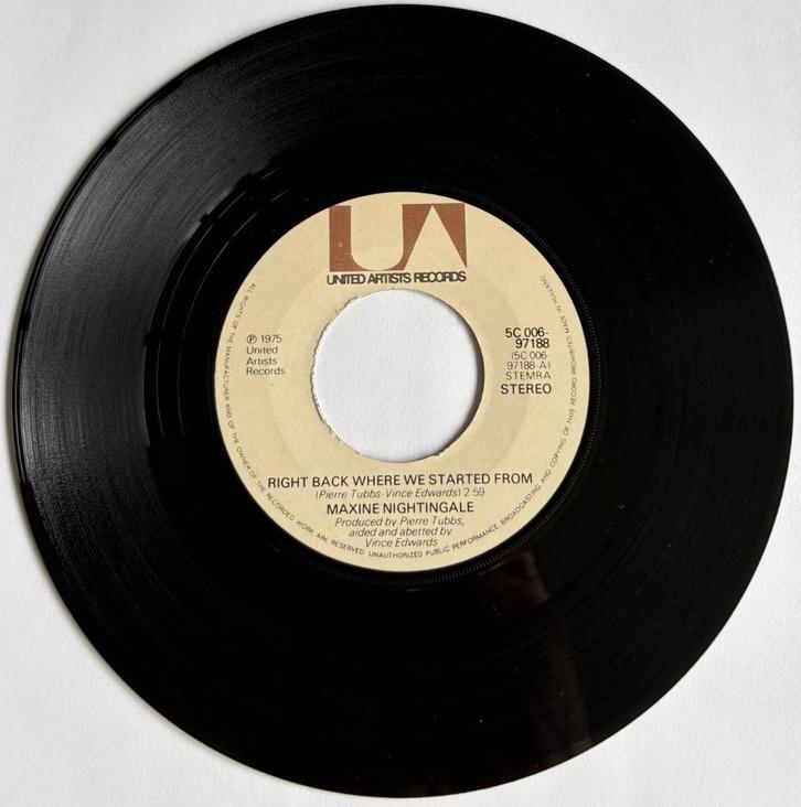 Maxine Nightingale – Right Back Where We Started From, Cd's en Dvd's, Vinyl Singles, Gebruikt, Single, R&B en Soul, 7 inch, Verzenden