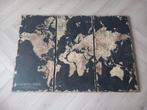 3 Luik wereldkaart, Huis en Inrichting, Ophalen, Gebruikt, Schilderij, Minder dan 50 cm