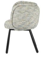Panda Arm Chair Blue de Coco – Eetkamerstoelen met Karakter, Blauw, Japandi, Hotel Chique, Modern, Ophalen of Verzenden, Metaal