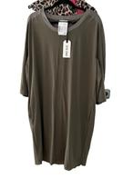 NIEUW UNO DUE tuniek jurk travelstof 42 khaki, Kleding | Dames, Jurken, Verzenden, Maat 42/44 (L), Nieuw, Knielengte