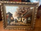 Olieverfschilderij Boerderijlandschap, gesigneerd., Ophalen