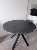 zwarte marmer eettafel rond, Huis en Inrichting, Tafels | Eettafels, Ophalen, Zo goed als nieuw, Rond, 100 tot 150 cm