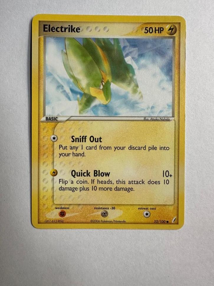 Electrike – 52/100 – Crystal Guardians, Hobby en Vrije tijd, Verzamelkaartspellen | Pokémon, Zo goed als nieuw, Losse kaart, Ophalen of Verzenden