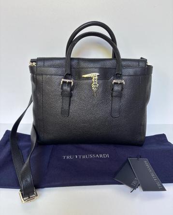 TRUSSARDI Zwart leren NIEUW schouder tas bag   beschikbaar voor biedingen