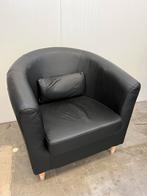 Ikea Tullsta zwart lederen fauteuil, Gebruikt, Ikea, Ophalen